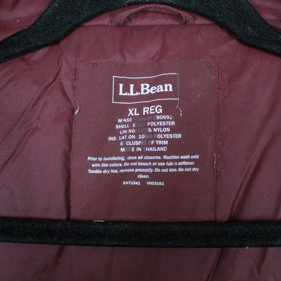 LL Bean Purple Primaloft Insulated Mid-Length Windbreaker Jacket Size XL - Picture 7 of 11